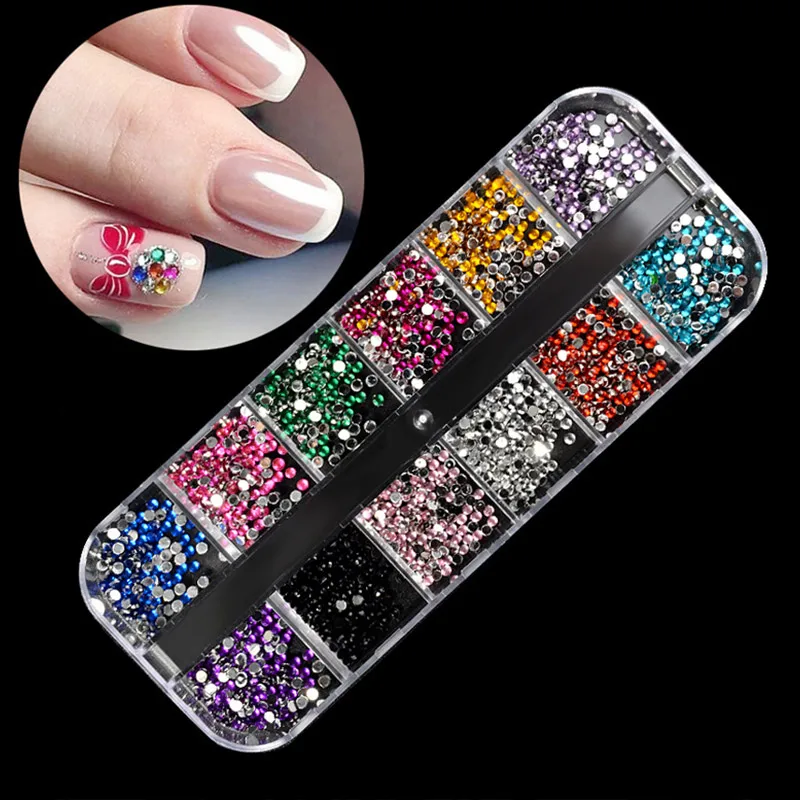 12 Цвет овальные лошадь глаз ногтей глиттер Русалка капли воды Кристалл Блестки