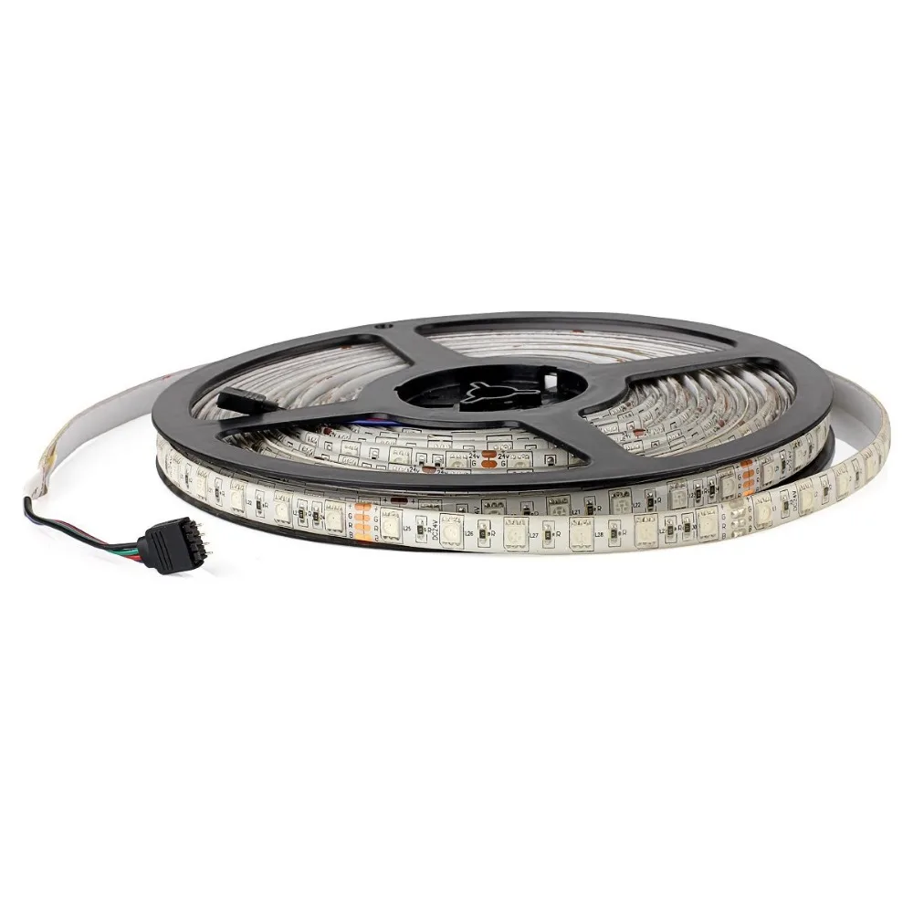 IP65 водонепроницаемая RGB Светодиодная лента, гибсветильник свет s DC12V Fite De SMD 5050 LED 5M Lampada светильник та, лента, лампа