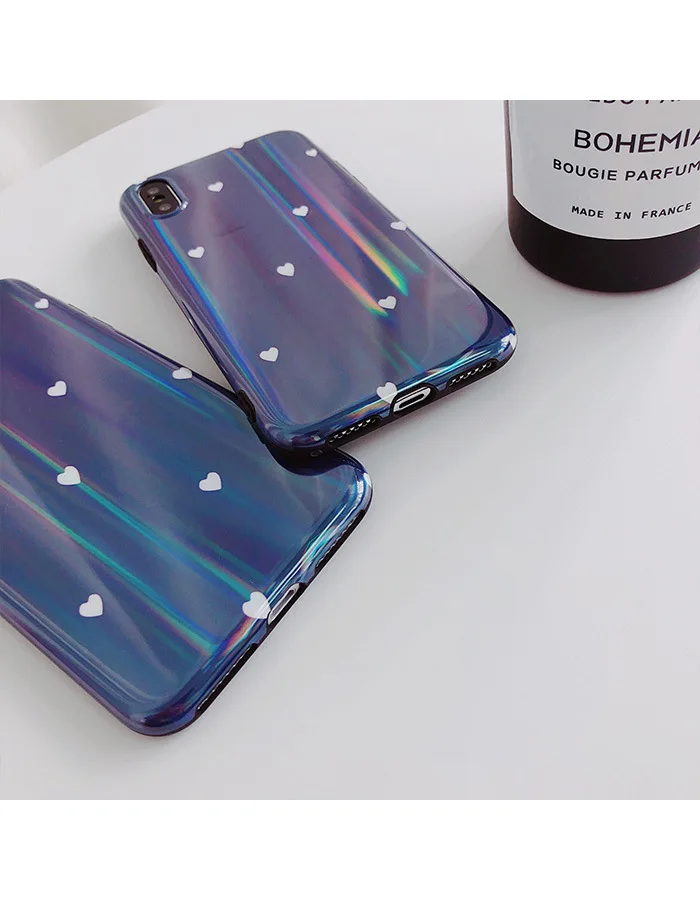 3D Holo Heart Rainbow Case for Iphone X XS MAX XR 10 8 7 Plus 6 6s 6plus 7plus Shell Holographic Hologram Soft Cover |