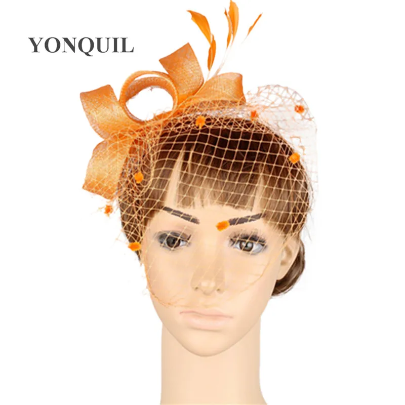 Гламурный материал sinamay Свадебная вуалетка головной убор красный фотостудия