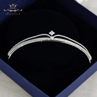 top quality european brides crowns tiaras wedding zircon crystal hair bands evening hair accessories for bridesmaids