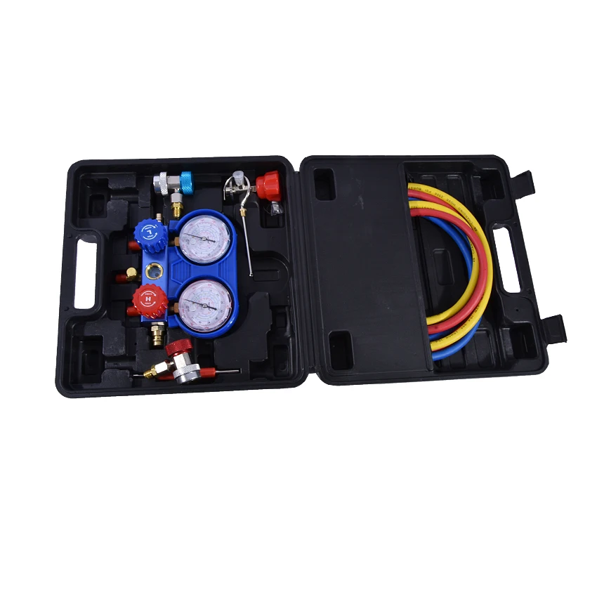 New PN-03TZ Air Conditioning Fluoride Tools Set Snow Refrigerant Pressure Double Table Valve R134a air Repair Tool | Инструменты