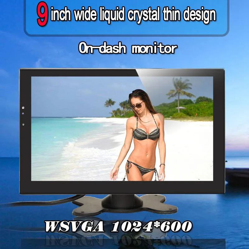Wowauto 9 дюймов автомобиля Дисплей Встроенный динамик HDMI USB для ПК ТВ смартфон тире