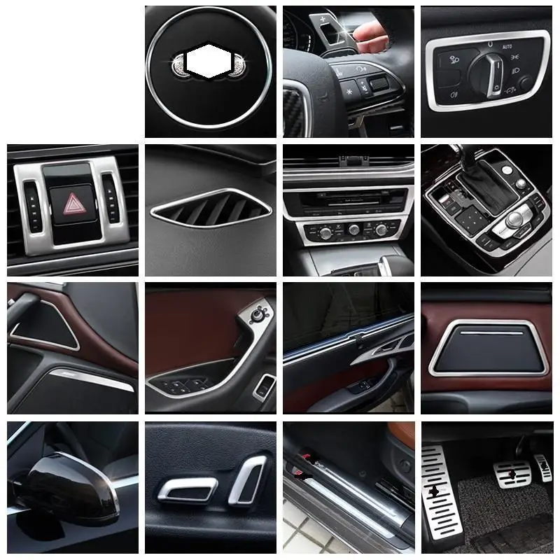 Car Decorative Modified Chromium Control System Interior Sticker Strip Parts Covers Mouldings 12 13 14 15 16 17 FOR Audi A6L | Автомобили