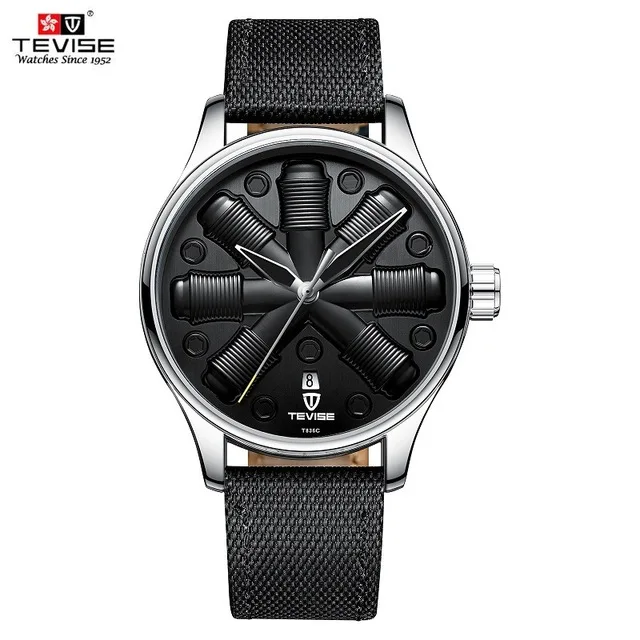 Tevise Relogio Automatico Masculino Мужские Бизнес часы Автоматические Мужские механические часы водонепроницаемые креативные часы - Цвет: 863D