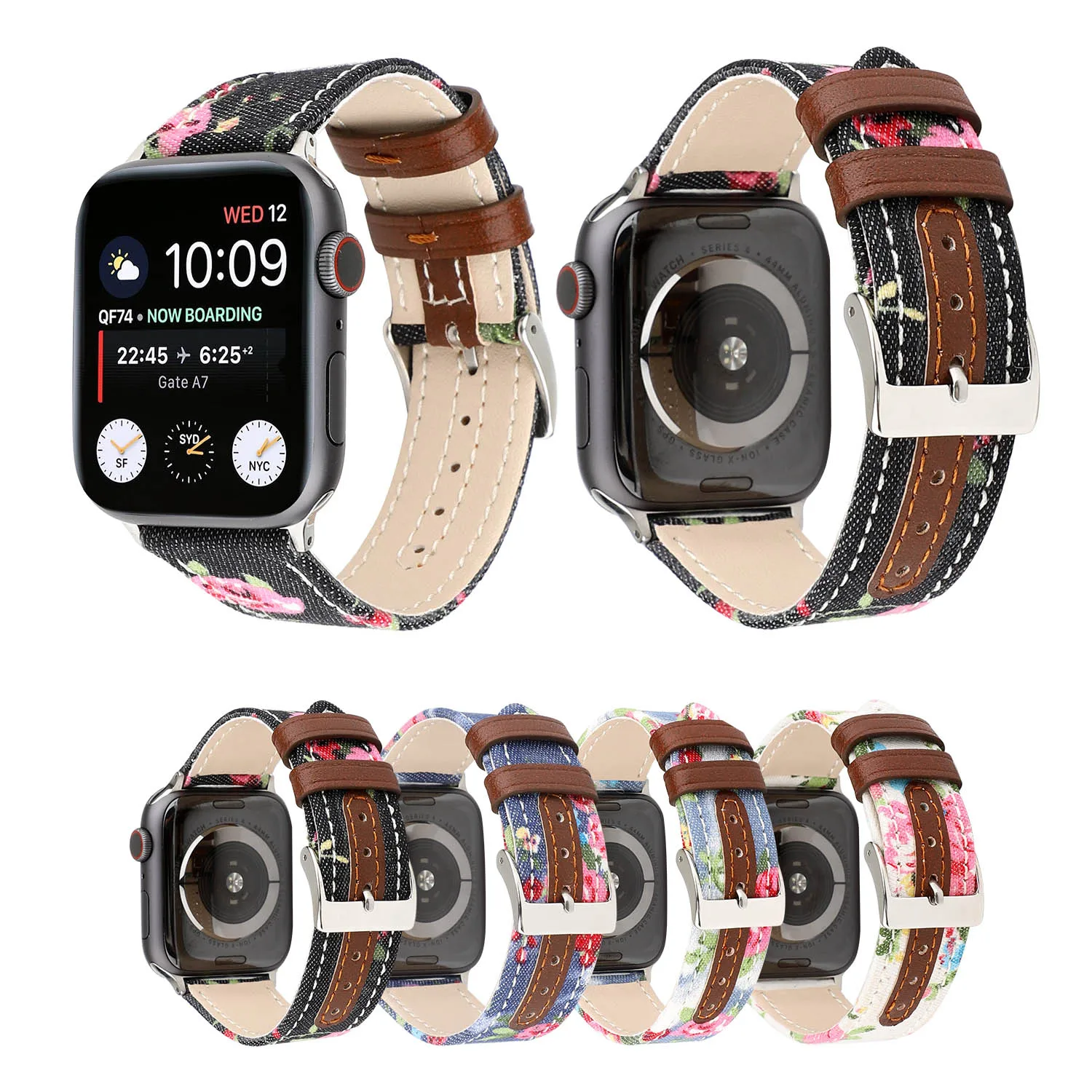 Браслет из искусственной кожи для iWatch 44/40 мм 42/38 ремешок часов серии 4 3 2 1 Apple Watch с