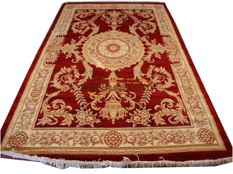 

Large Floral Antique French Savonnerie Carpet Handmade Wool Knitting Carpets Turkish Fashionable Household Decorates Circular