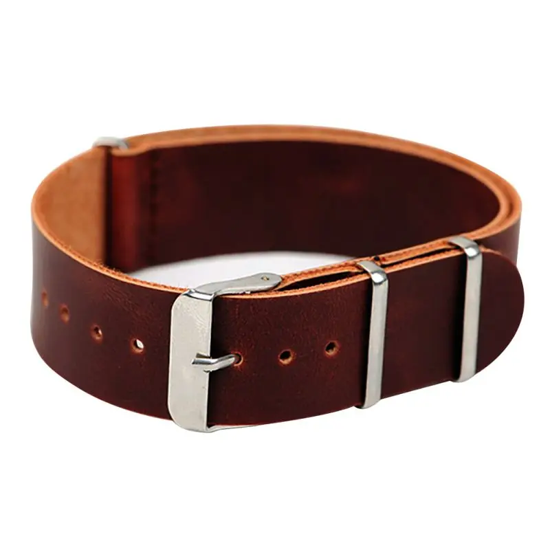 Мужской кожаный ремешок с 3 кольцами дизайнерский браслет из нержавеющей стали