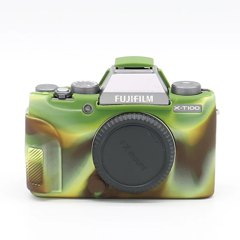 XT100 camouflage Хороший мягкий силиконовый резиновый беззеркальных системы камера защитный средства ухода за кожей чехол Сумки для Fujifilm XT3 XT-3 XT100 XT10 XT20 XA5 - Цвет: XT100 camouflage