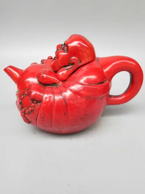 China collectible imitation Resin Smiling Maitreya Buddha teapot crafts statue | Дом и сад