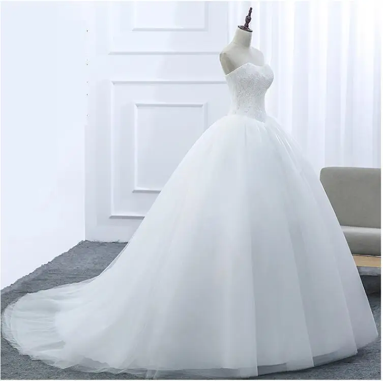 SIJANE Vestido de noiva Simples свадебное платье с кружевами на заказ бальное открытыми