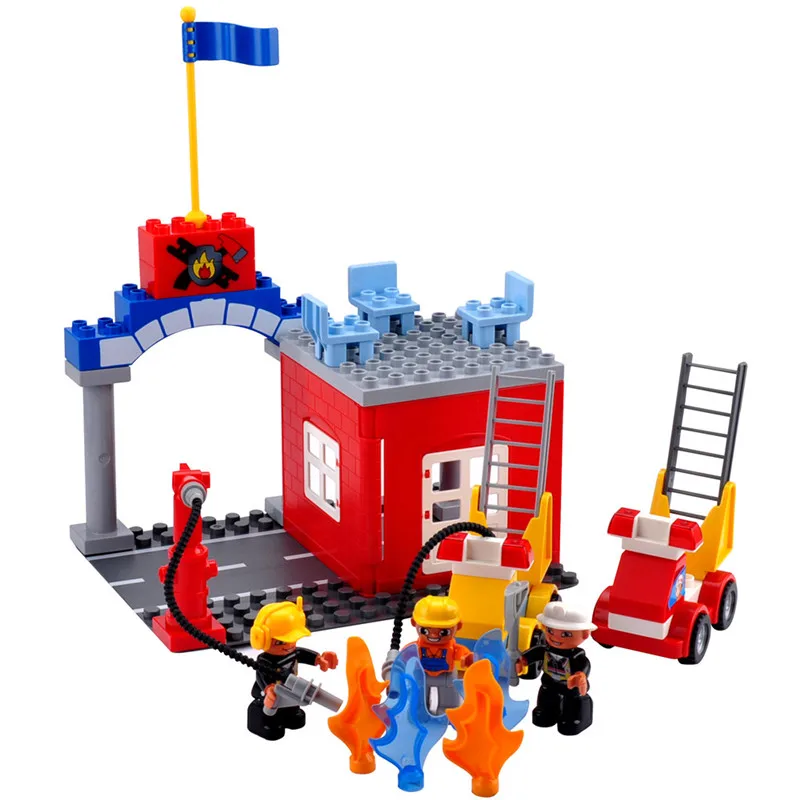 45 шт. противопожарные DIY строительные блоки игрушки Совместимые legoe dupue части Fire T |