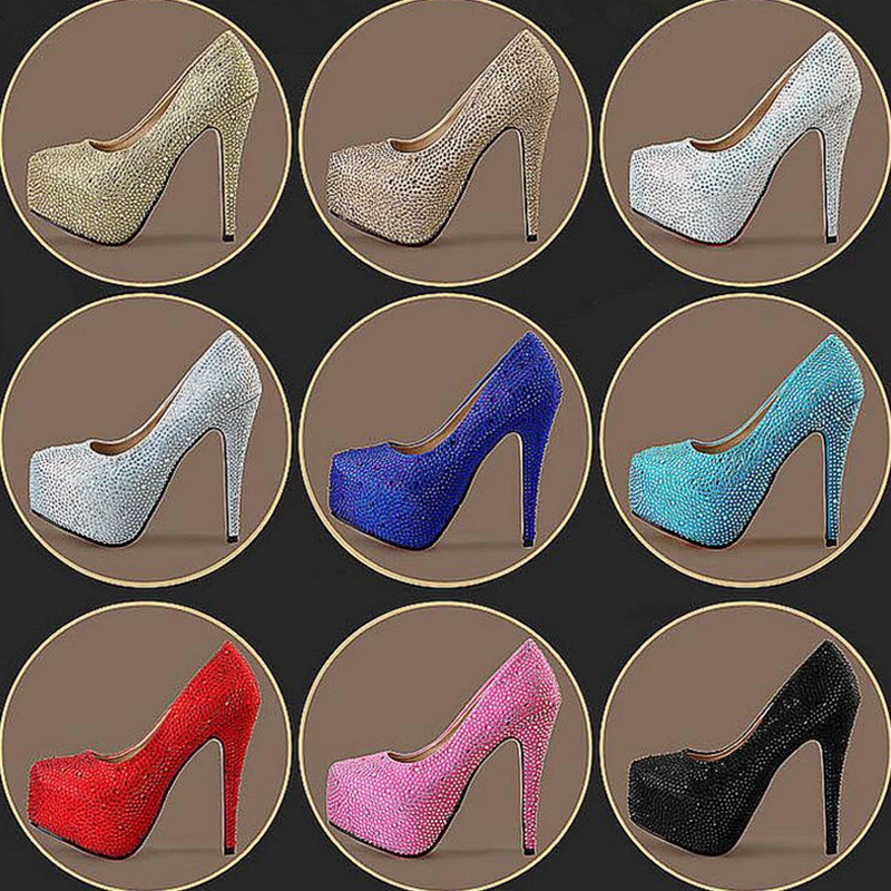 

New Womens wedding shoes Round toe High heels Party dress shoe Female Ladies shoes High Pumps Bridesmaid shoe 11cm thin heel