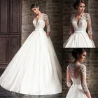 Атласные свадебные платья-трапеции с глубоким V-образным вырезом и кружевом, женское свадебное платье с карманами, Vestido De Noiva
