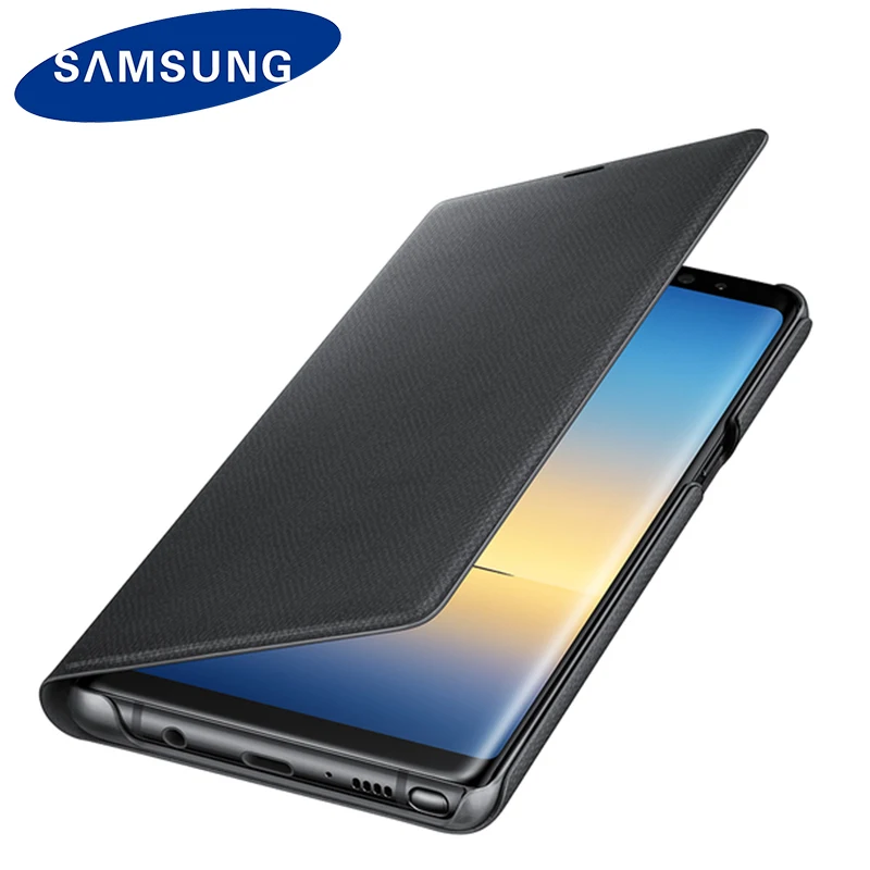 Оригинальный samsung Note 8 светодиодный чехол с откидной крышкой кошельком для N950