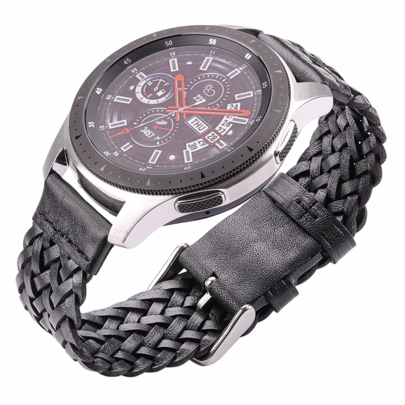 Ремешок из натуральной кожи для Samsung Galaxy 46 мм Gear S3 плетеный Дизайнерский Модный