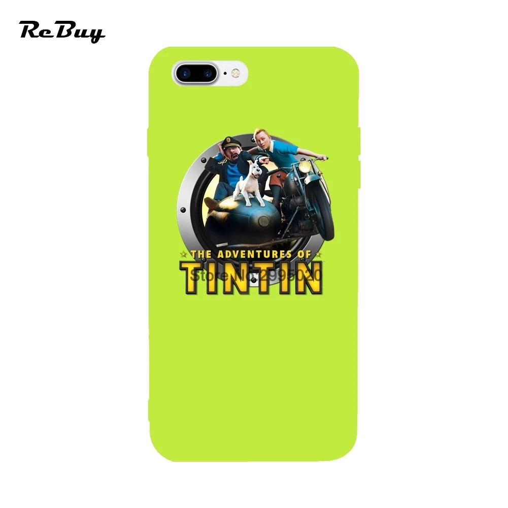 Adventures Of Tintins Anime Soft TPU Colorful Back Cover Cases Case For iPhone 6 6S 7 8 X Plus Phone |