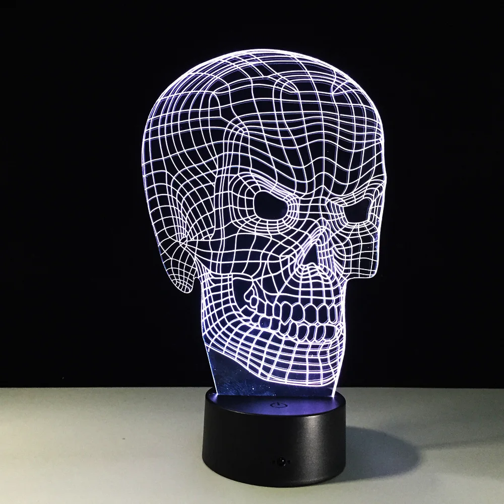 Новый скелет 3D светодиодные лампы 7 Цвет изменения ночной Светильник Фул стол с