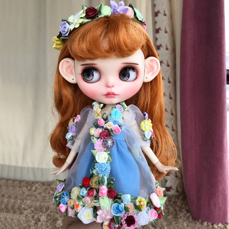 Ручная работа 1/6 цветок искусственное платье для куклы Blyth Licca кукла одежда