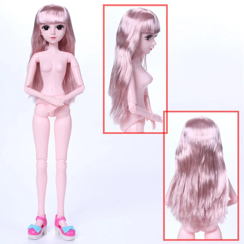 9 60 см BJD кукла 3D глаза 18 подвижный шарнирный парик Обнаженная девушка куклы тело с обувью Аксессуары куклы игрушки для девочек - Цвет: 9