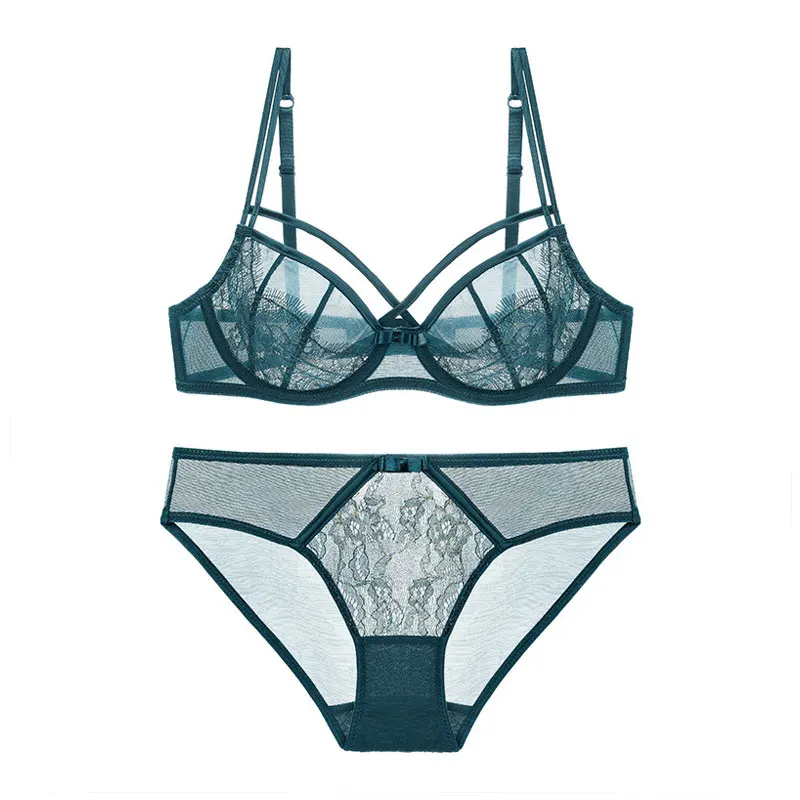 

Hot Women lingerie set ultra thin bra set Sexy Lace Underwear Transparent Bralette set Women Bra Panties Set