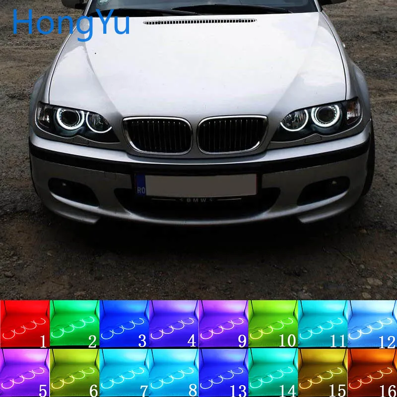 Для BMW E46 1998 2005 с проекторами аксессуары фара разноцветный RGB светодиодный