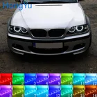 Для BMW E46 1998-2005, с проекторами, аксессуары, фара, разноцветный, RGB, светодиодный, ангельские глазки, Halo Ring Eye, ДХО, Радиочастотный пульт дистанционного управления