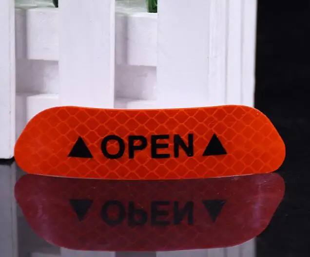 4 шт./компл. Автомобиль открыть светоотрающей полосой Предупреждение отражающая открытая уведомления велосипедные аксессуары наружные двери автомобиля наклейки "сделай сам" - Цвет: Красный
