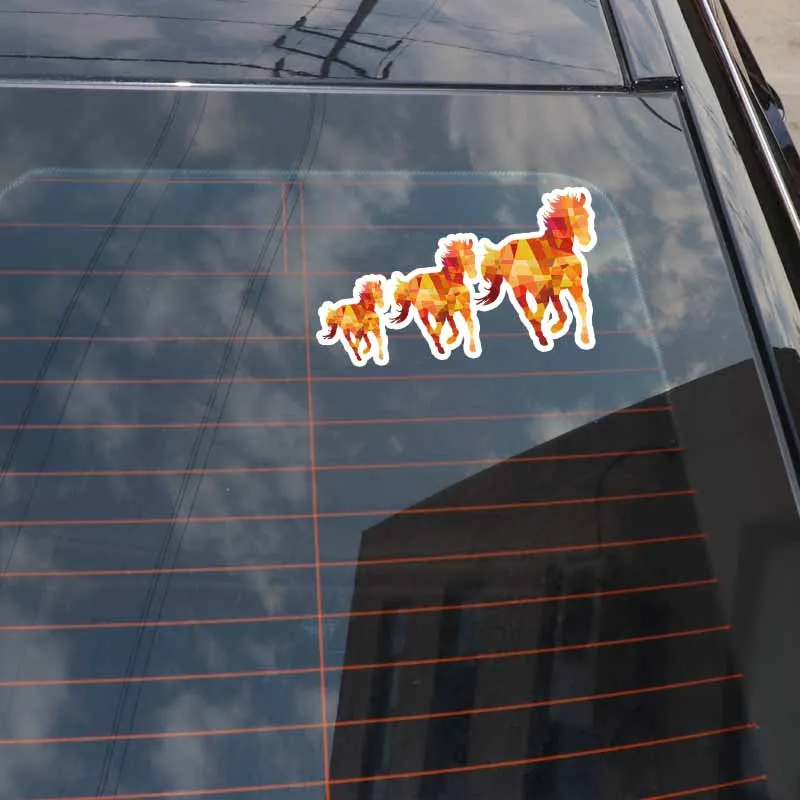 

YJZT 15CM*8.5CM Fashion Reflective Running Animal Horse PVC Car Sticker Decal 5-0812
