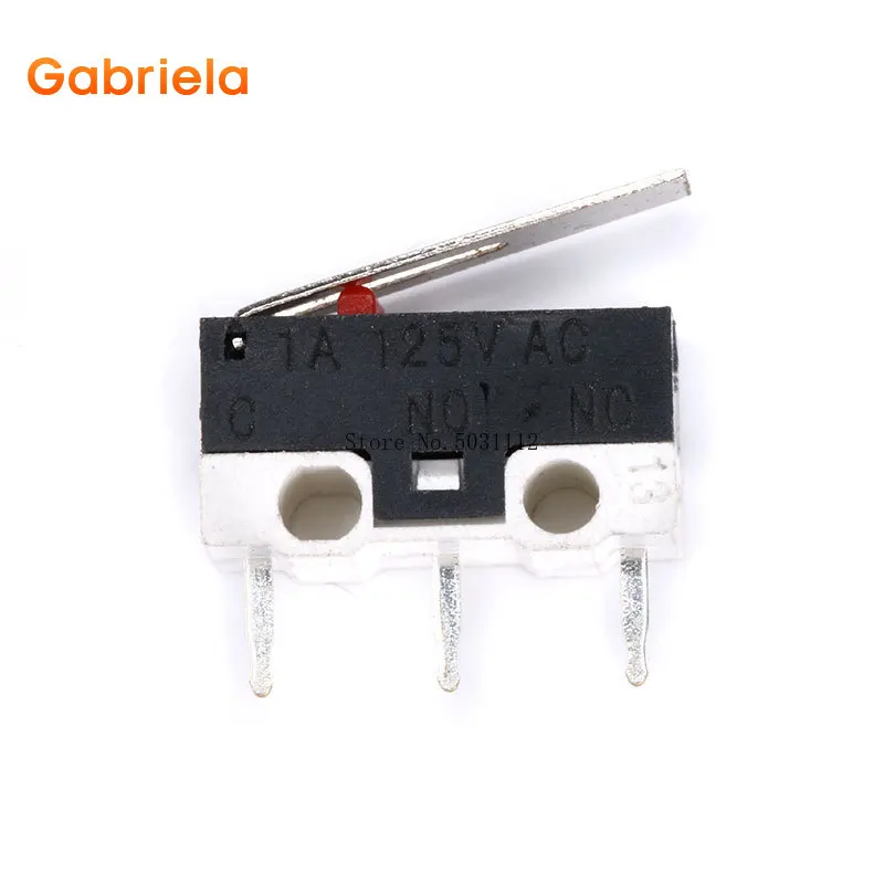 10 шт. AC 125V 1A SPDT 1NO 1NC Мгновенный длинный шарнирный рычажок микро-переключатель |