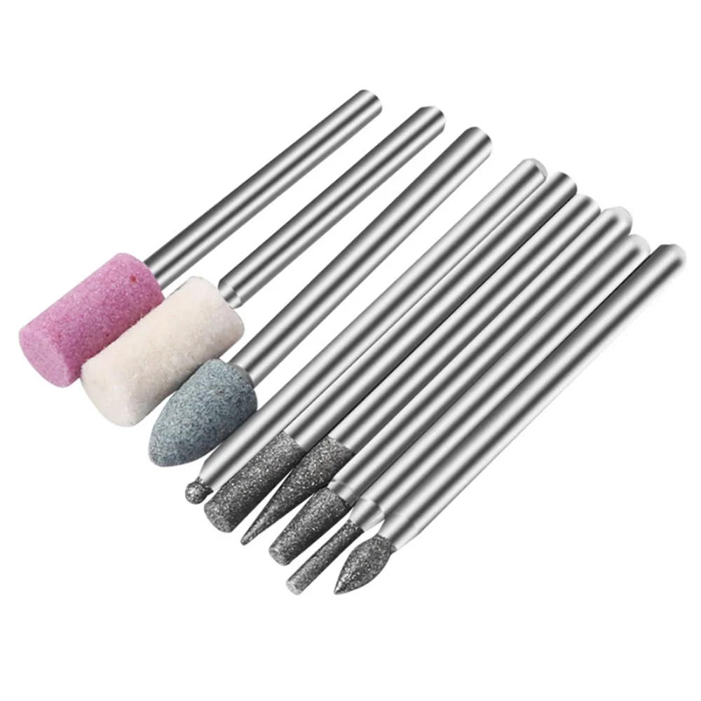 

9pcs Emery Grinding Heads Polishing Abrasive Grinding Wheels 3mm Carving Electric Grinder Mill Accessories