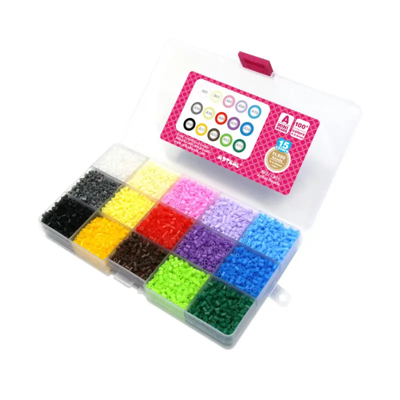 Artkal Mini Fuse Beads 15 Color Box Set A 2.6mm Soft Perler смешные игрушки ручной работы CA15|mini fuse beads|perler
