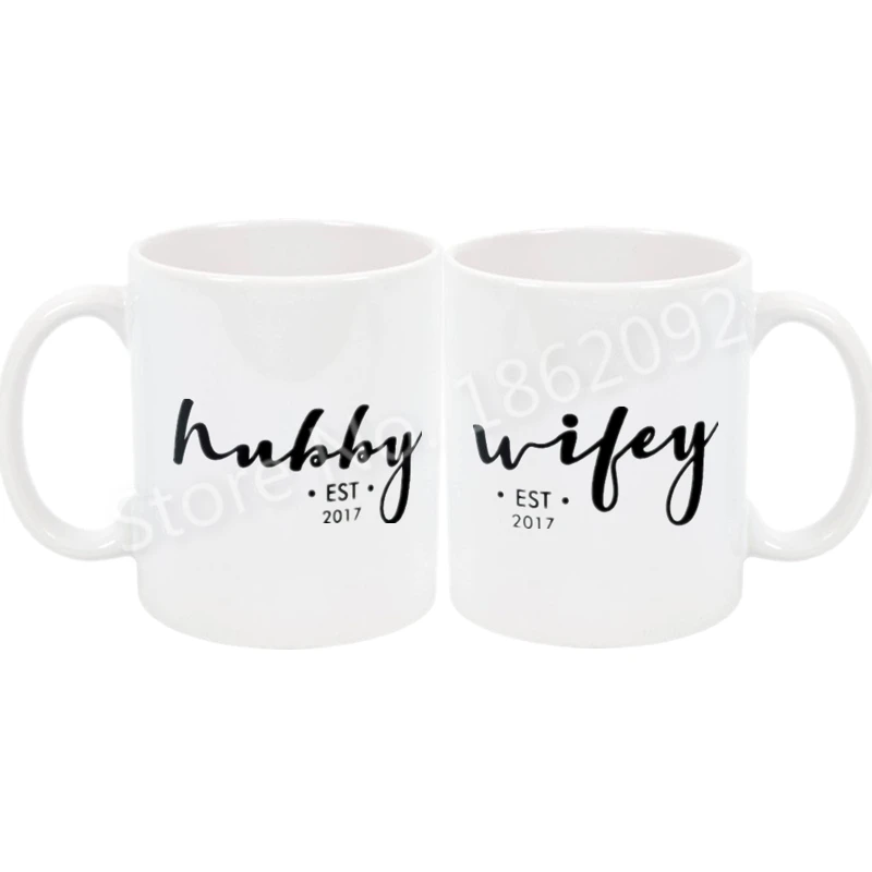 Горячая мужа Wifey Кофе кружка набор Персонализированные Юбилейная Свадьба