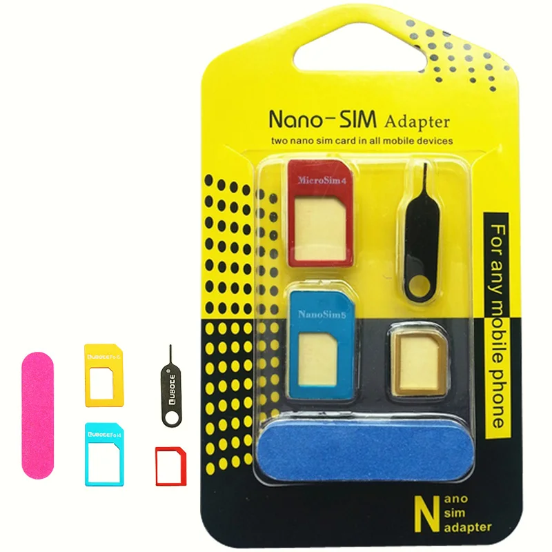 Snowkids SIM Card Adapter 5 in 1 Nano Micro Adapters Standard Eject Pin for All Phones | Мобильные телефоны и аксессуары