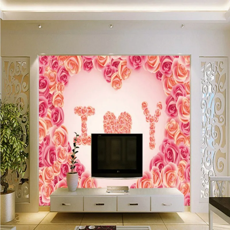 Фотообои на заказ в форме сердца розы Настенные обои высокое качество для