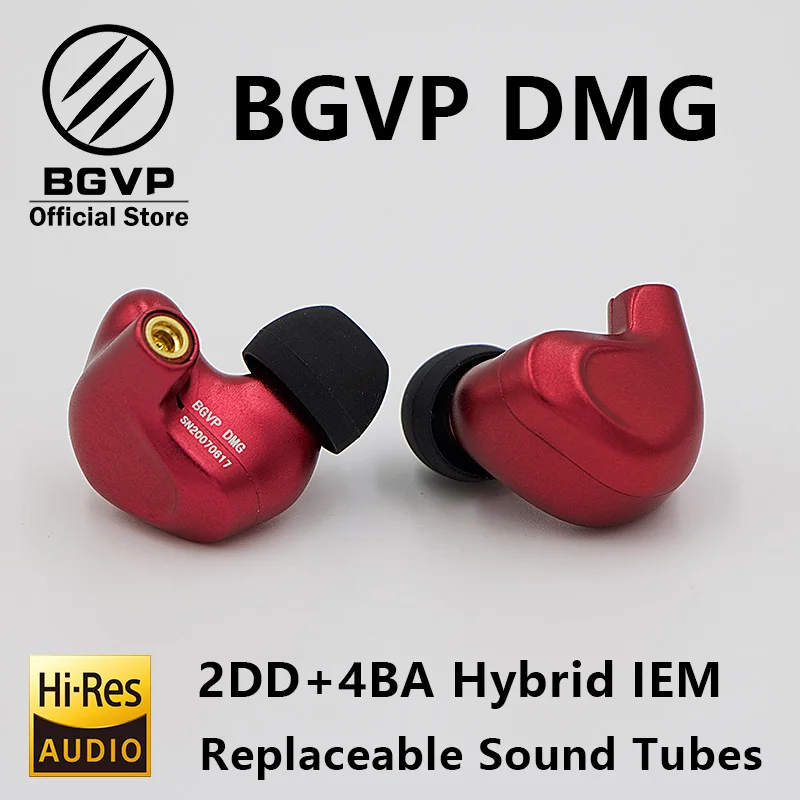 BGVP DMG HIFI наушники 2DD+ 4BA гибридные IEM технологии в уши с MMCX сменный кабель дизайн корпус из алюминиевого сплава