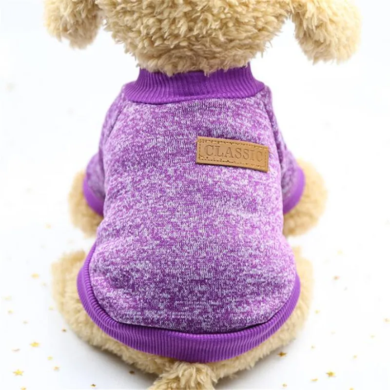 Dog Sweater Autumn Winter Puppy Clothes Solid Classics Soft Warm Cotton Cute Coat For Chihuahua Teddy XS XXL |
