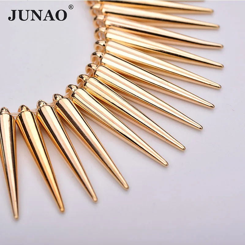 JUNAO 100 шт. 5*35 мм золотые шипы большая декоративная заклепка для шитья пластиковая