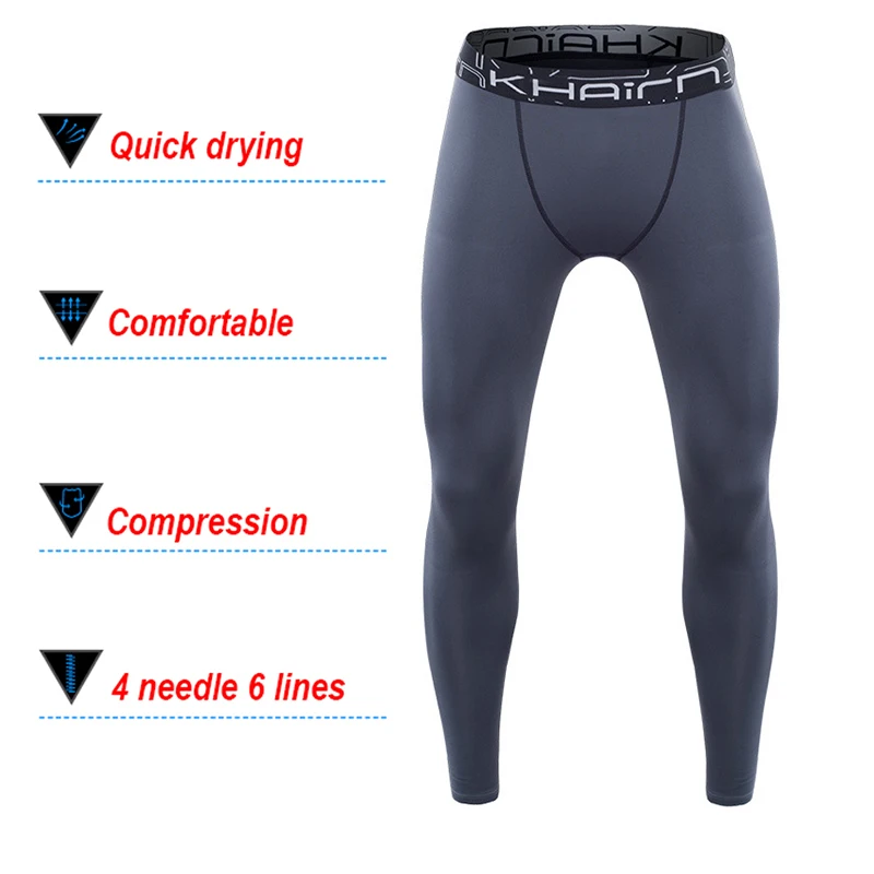 Fleece Lined Thermal Compression Running Pants Mens Spring Bodybuilding Jogging Leggings Sportswear Trousers Quick Dry Clothing | Спорт и