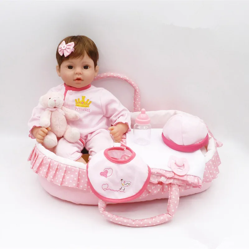Renew 40cm Cheap Bebe Reborn Silicone Vinyl Realistic Reborn Doll Handmade Baby Doll Children Bonecas Bjd Blanket Doll clothes