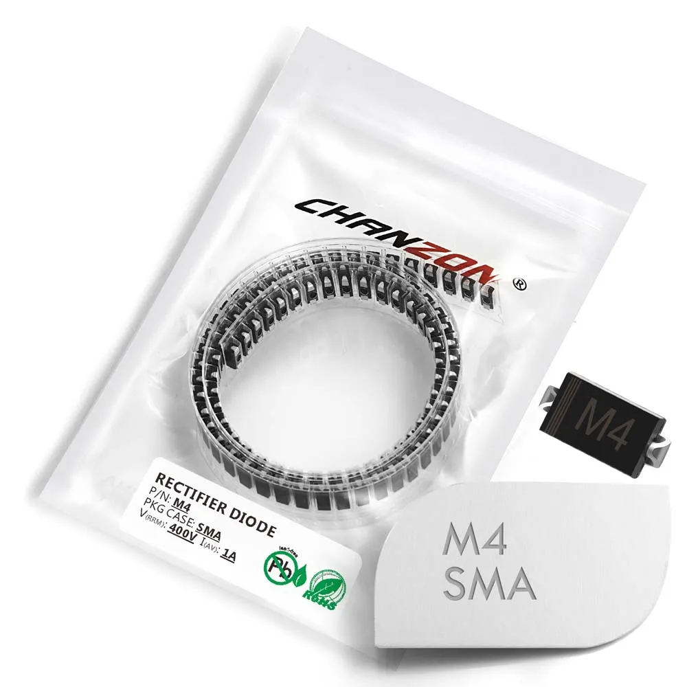 (100 шт.) M4 SMD выпрямительный диод 1A 400 V SMA (DO 214AC) 1 Amp вольт электронные кремниевые