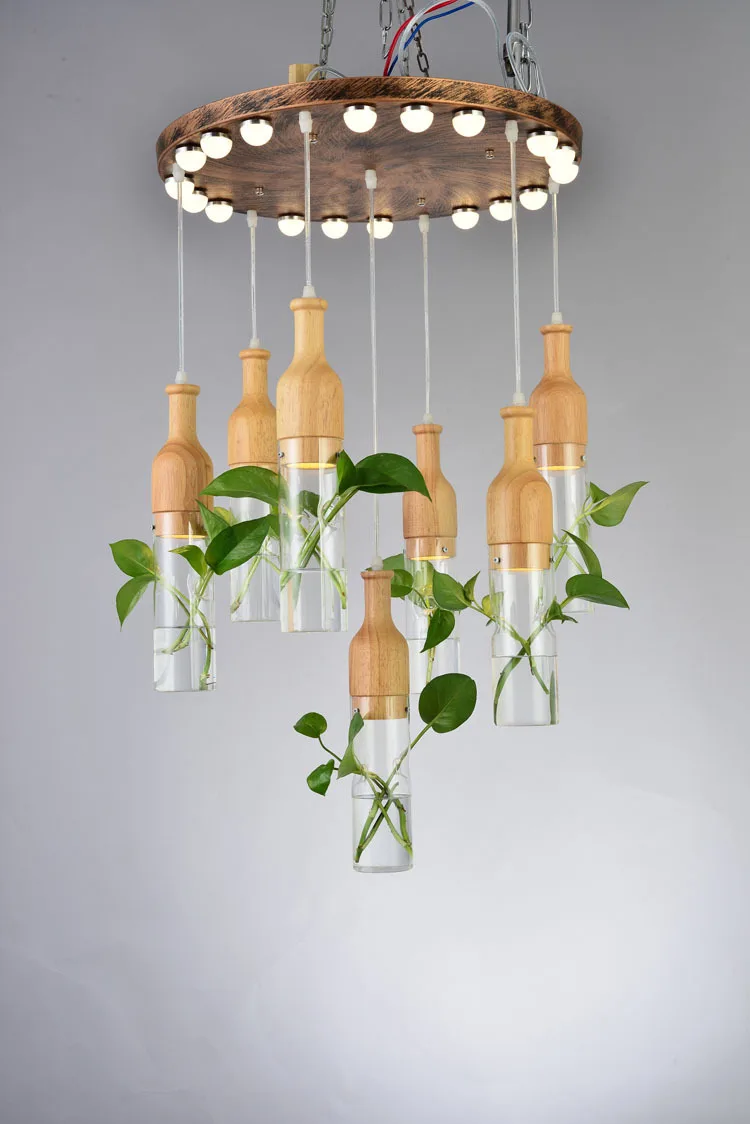 Креативный арт кулон Сделай Сам зеленые растения Led подвесной светильник