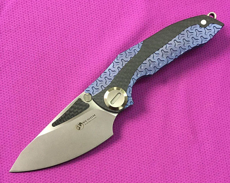 A1 VENOM Броня складной нож для ежедневного использования, M390 лезвие titanium CF Флиппер открытый кемпинг охотничьи ножи выживания карман кухонный Фруктовый нож для повседневного использования, инструмент - Цвет: A1