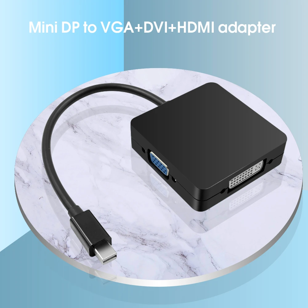 3 в 1 переходник с дисплейного порта MiniDP на HDMI совместимого адаптера дисплей Порты