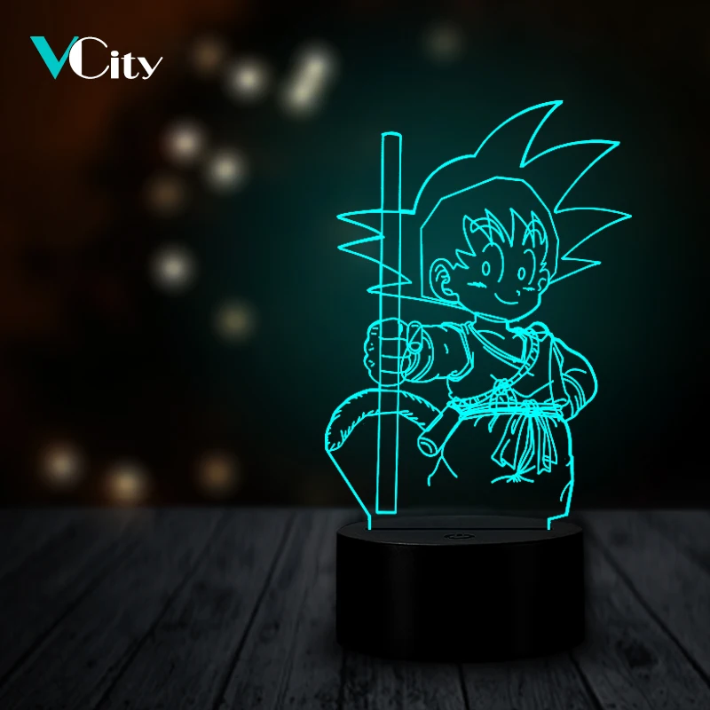 VCity Dargon Ball Wukong 3D лампа Мультфильм GT Saiyan Son Goku Goten светильник USB светодиодный
