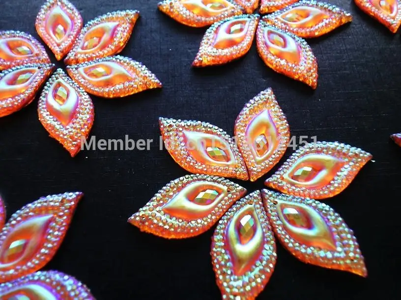 Стразы золотого цвета AB Пришивные с кристаллами плоским основанием в форме глаза