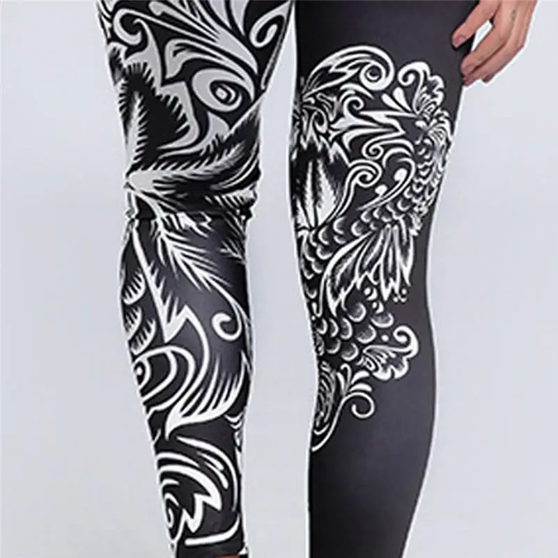 New High Waist Yoga Pants Women's Fitness Sport Leggings Printing Elastic Gym Workout Tights S-XL Running Trousers Plus Size 4az | Спорт и