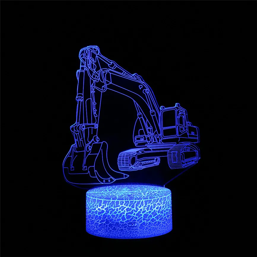 3D иллюзия Лампа 7 цветов Изменение сенсорный выключатель светодиодный USB ночник с пультом дистанционного управления настольная лампа визуализация оптического Illusi D#3