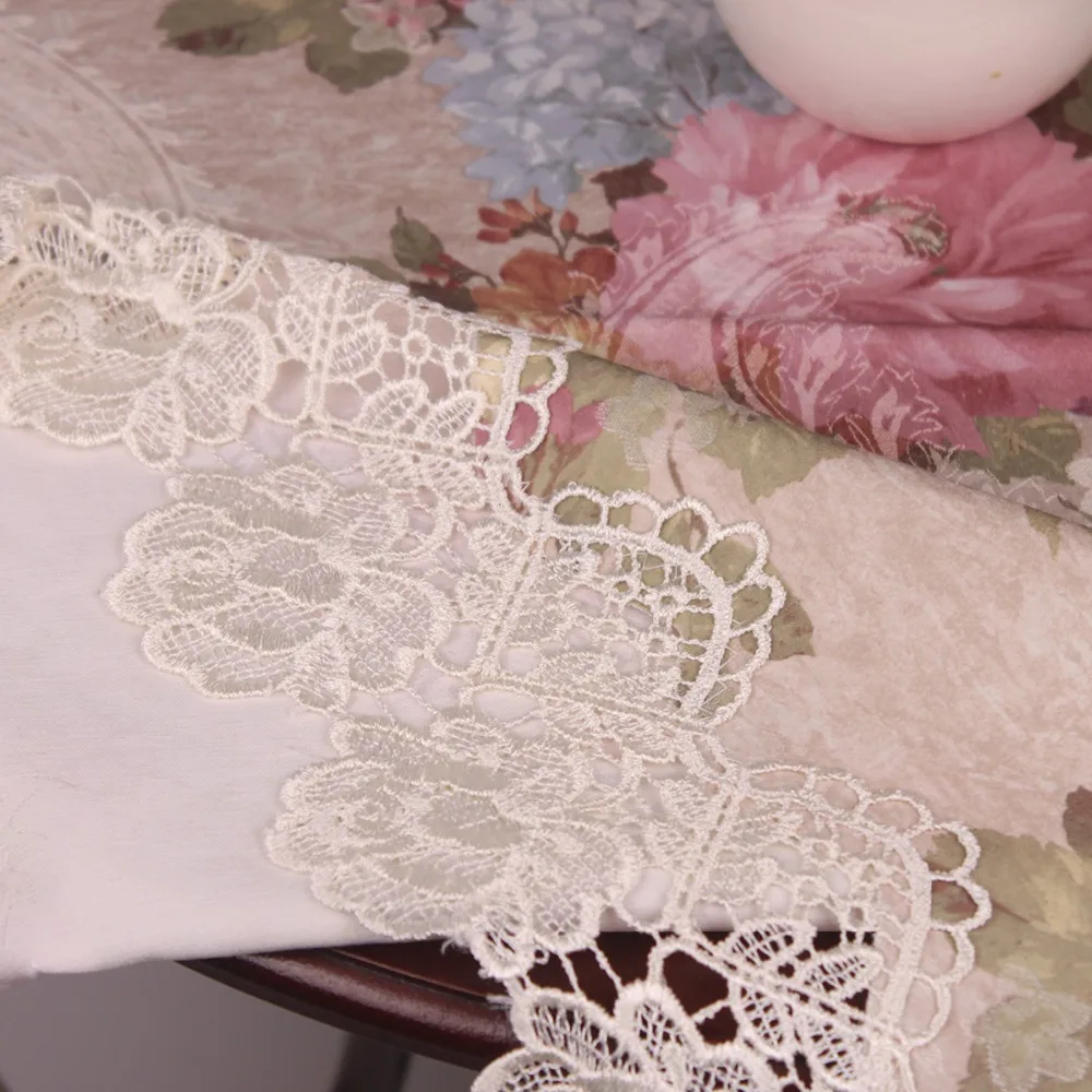 CURCYA Винтаж пион Флора Толстая атласная Скатерть для обеденный стол/классические