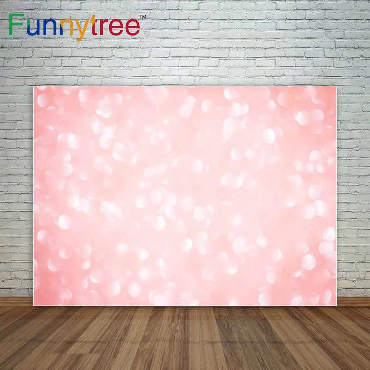 Funnytree пастельный розовый Блестящий Фон с блестящими лепестками фон для